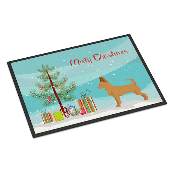 Carolines Treasures 24 x 36 in. Tan Chion Christmas Tree Indoor or Outdoor Mat CK3814JMAT - main